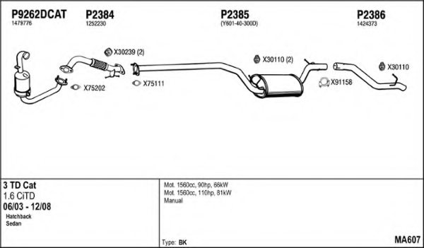 FENNO MA607 Exhaust System
